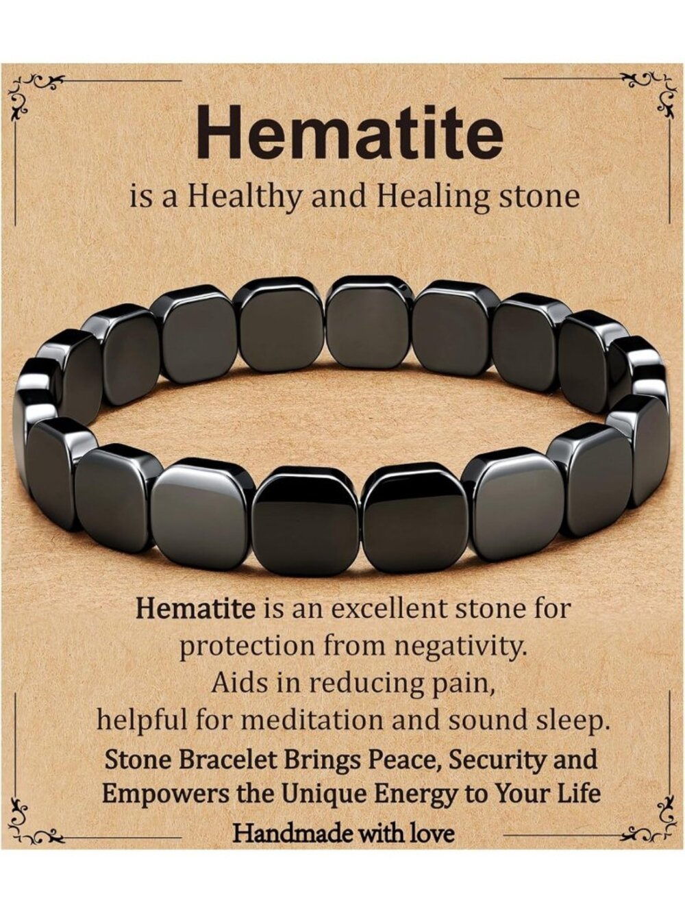 Triple Protection Healing Crystal Bracelet for Men - Hematite, Black Obsidian